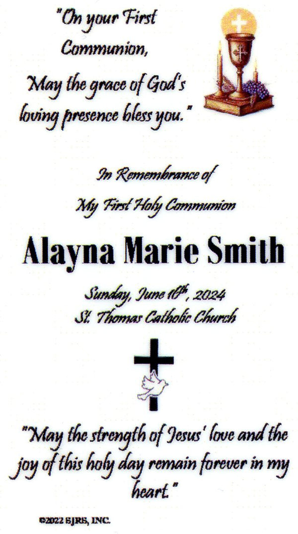 My First Holy Communion(girl) 2 - Personalized First Communion Laminat ...
