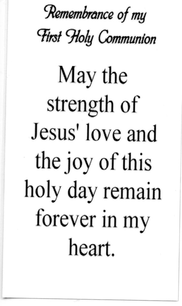 COMMUNION PRAYER GIRL 2- LAMINATED HOLY CARDS- QUANTITY 25 PRAYER CARD ...
