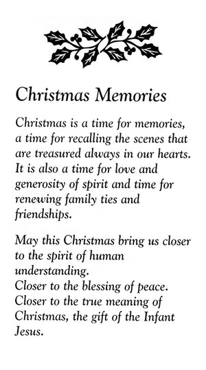 Christmas Memories 2 - LAMINATED HOLY CARDS- QUANTITY 25 PRAYER CARDS