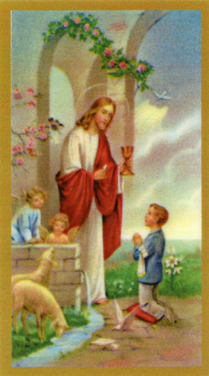 Communion Prayer for Boy - Personalized First Communion Laminated Prayer Cards - Pack of 35