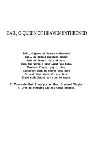 Hail O Queen of Heaven Enthroned A - LAMINATED HOLY CARDS- QUANTITY 25 PRAYER CARDS