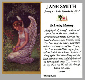 In Loving Memory Funeral Memorial Laminated Prayer Cards - Pack of 60