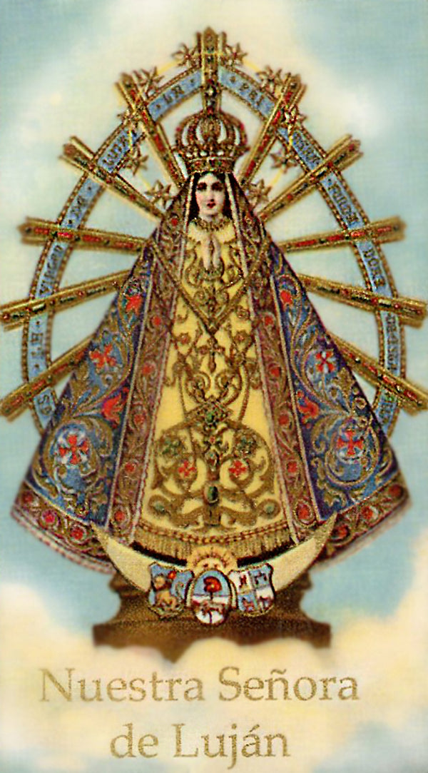 Oracion a Nuestra Senora de Lujan A - LAMINATED HOLY CARDS- QUANTITY 25 PRAYER CARDS