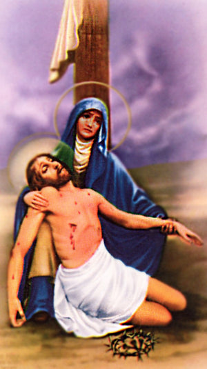 Pieta A - LAMINATED HOLY CARDS- QUANTITY 25 PRAYER CARDS