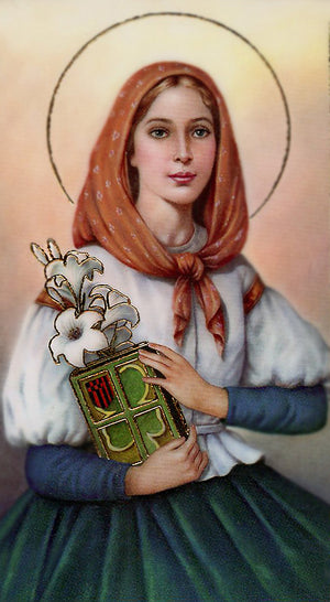 Prayer in honor of St. Dymphna A - LAMINATED HOLY CARDS- QUANTITY 25 PRAYER CARDS