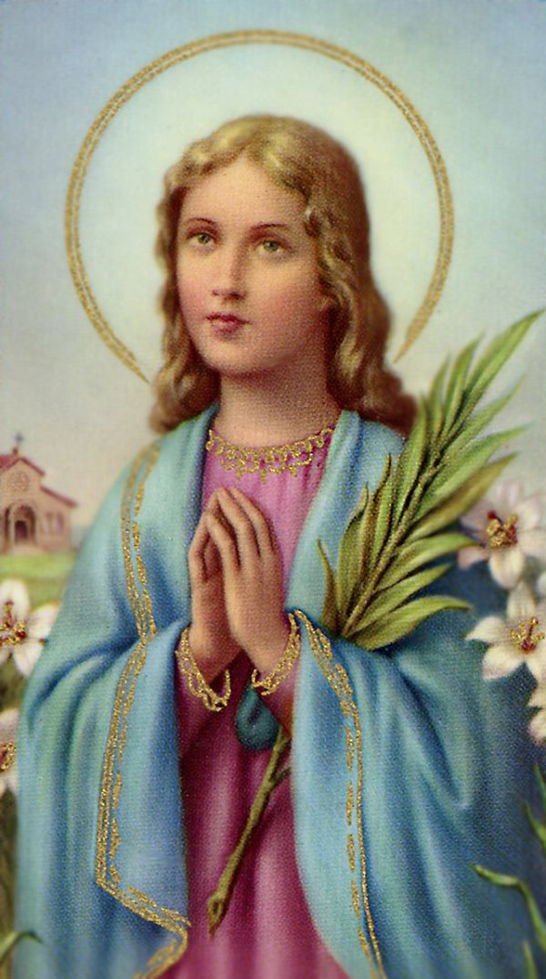 Prayer to St. Maria Goretti A - LAMINATED HOLY CARDS- QUANTITY 25 PRAYER CARDS