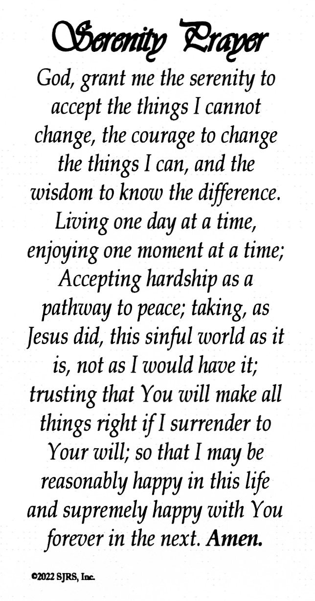 Serenity Prayer Funeral Memorial Laminated Prayer Cards - Pack of 60 - Catholic Pictures serenity-prayer-funeral-memorial-laminated-prayer-cards-pack-of-60-catholic-pictures