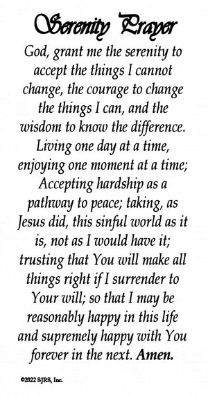 Serenity Prayer Funeral Memorial Laminated Prayer Cards - Pack of 60