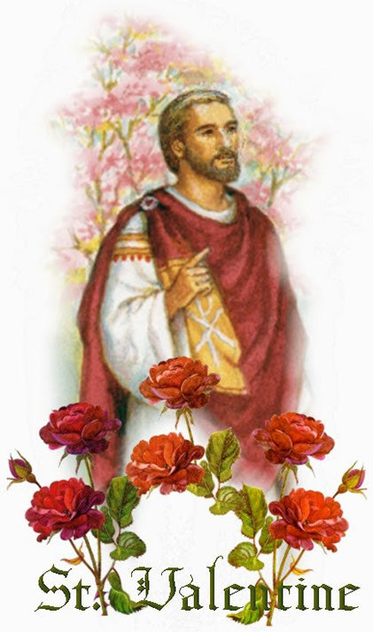 ST.  VALENTINE - LAMINATED HOLY CARDS- QUANTITY 25 PRAYER CARDS