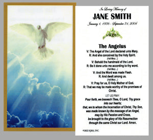 The Angelus Funeral Memorial Laminated Prayer Cards - Pack of 60