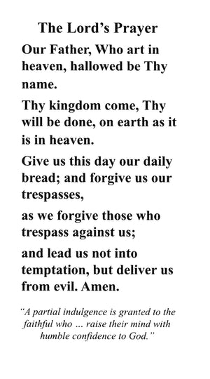 The Lords Prayer A - LAMINATED HOLY CARDS- QUANTITY 25 PRAYER CARDS