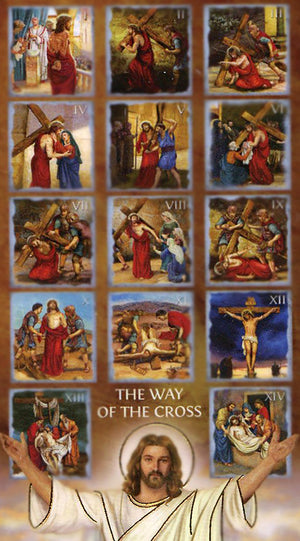 The Stations of the Cross A - LAMINATED HOLY CARDS- QUANTITY 25 PRAYER CARDS