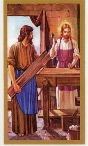 Prayer to St. Joseph the Worker U - LAMINATED HOLY CARDS- QUANTITY 25 PRAYER CARDS