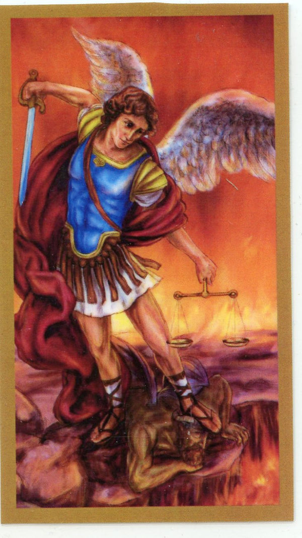 Prayer to St. Michael U - LAMINATED HOLY CARDS- QUANTITY 25 PRAYER CARDS