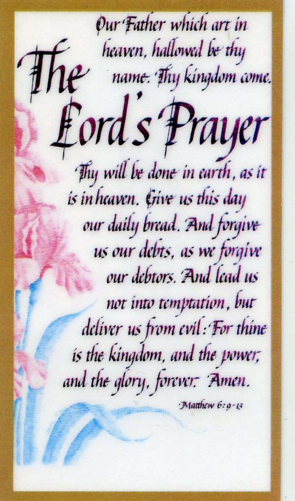 The Lords Prayer U - LAMINATED HOLY CARDS- QUANTITY 25 PRAYER CARDS