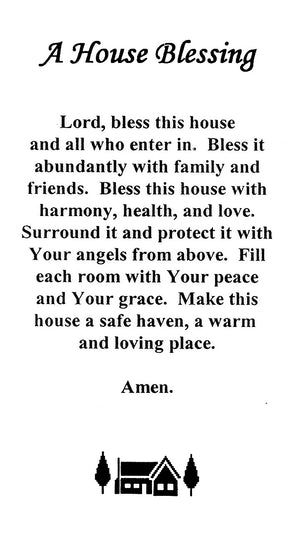 A House Blessing A - LAMINATED HOLY CARDS- QUANTITY 25 PRAYER CARDS