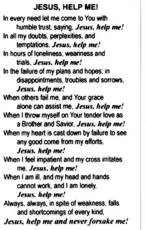 Jesus, Help Me! U - LAMINATED HOLY CARDS- QUANTITY 25 PRAYER CARDS