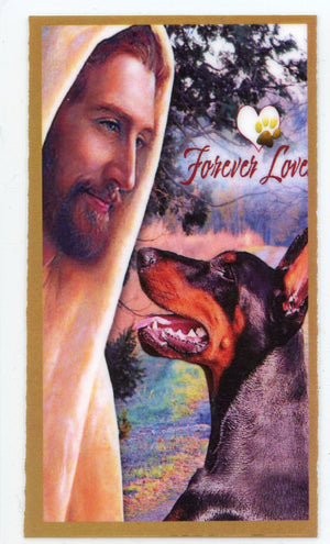 Prayer for the Loss of Your Doberman U - LAMINATED HOLY CARDS- QUANTITY 25 PRAYER CARDS