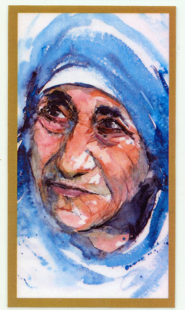 Prayer to St. Teresa of Calcutta U - LAMINATED HOLY CARDS- QUANTITY 25 PRAYER CARDS