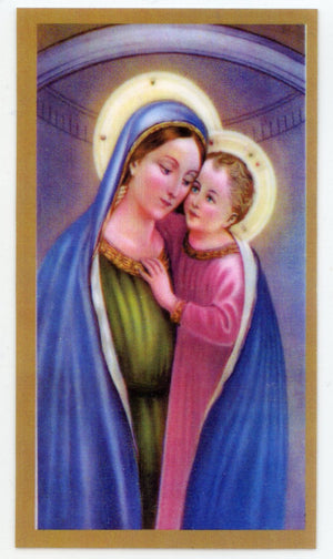 Our Lady of Good Counsel U - LAMINATED HOLY CARDS- QUANTITY 25 PRAYER CARDS