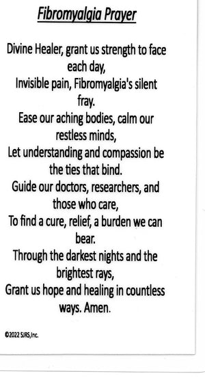Fibromyalgia Prayer U - LAMINATED HOLY CARDS- QUANTITY 25 PRAYER CARDS