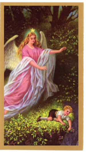 Prayer to Your Guardian Angel (5) U - LAMINATED HOLY CARDS- QUANTITY 25 PRAYER CARDS