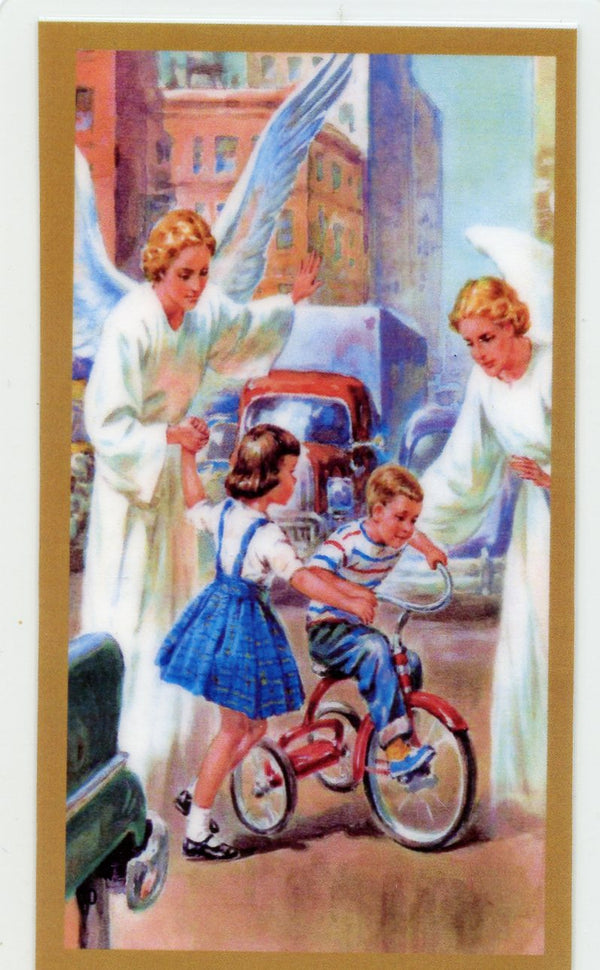 Prayer to Your Guardian Angel (11) U - LAMINATED HOLY CARDS- QUANTITY 25 PRAYER CARDS