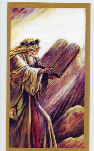 The Ten Commandments U - LAMINATED HOLY CARDS- QUANTITY 25 PRAYER CARDS