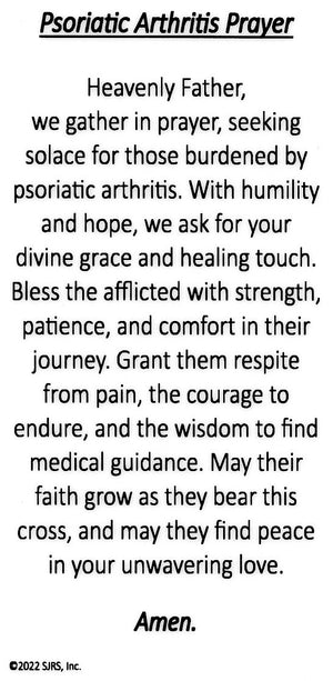 Psoriatic Arthritis Prayer U - LAMINATED HOLY CARDS- QUANTITY 25 PRAYER CARDS