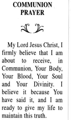 Girl Communion Prayer U - LAMINATED HOLY CARDS- QUANTITY 25 PRAYER CARDS