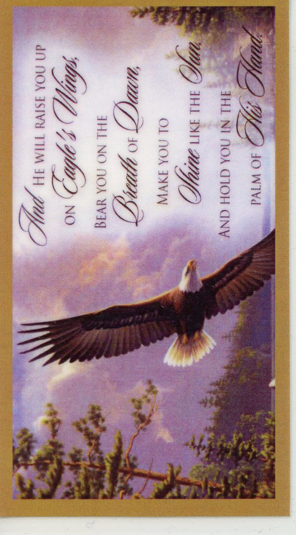 Eagle's Wings Prayer U - LAMINATED HOLY CARDS- QUANTITY 25 PRAYER CARDS