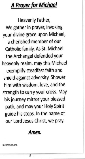 A Prayer for Michael U - LAMINATED HOLY CARDS- QUANTITY 25 PRAYER CARDS