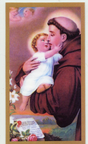 A Prayer for Anthony U - LAMINATED HOLY CARDS- QUANTITY 25 PRAYER CARDS