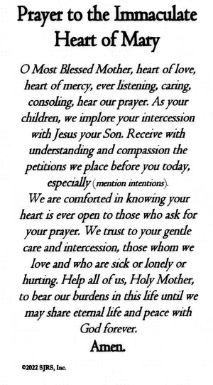 Prayer to the IHM Funeral Memorial Laminated Prayer Cards - Pack of 60