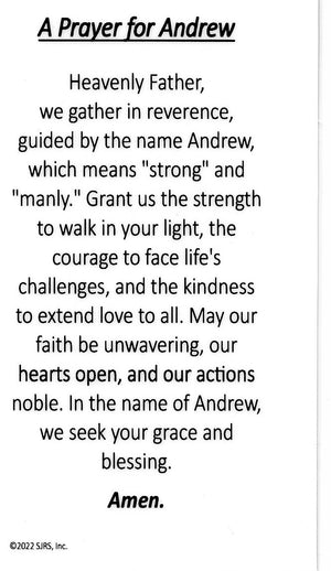 A Prayer for Andrew U - LAMINATED HOLY CARDS- QUANTITY 25 PRAYER CARDS