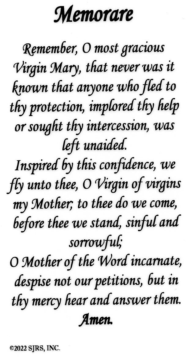 Memorare Funeral Memorial Laminated Prayer Cards - Pack of 60 - Catholic Pictures memorare-funeral-memorial-laminated-prayer-cards-pack-of-60-catholic-pictures