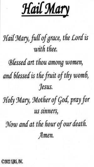 Hail Mary Funeral Memorial Laminated Prayer Cards - Pack of 60