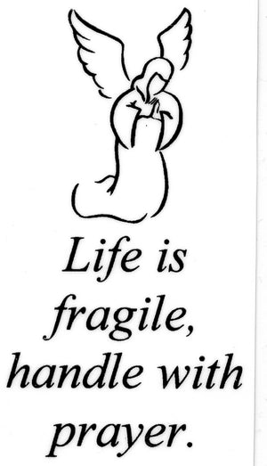 Life is Fragile U - LAMINATED HOLY CARDS- QUANTITY 25 PRAYER CARDS