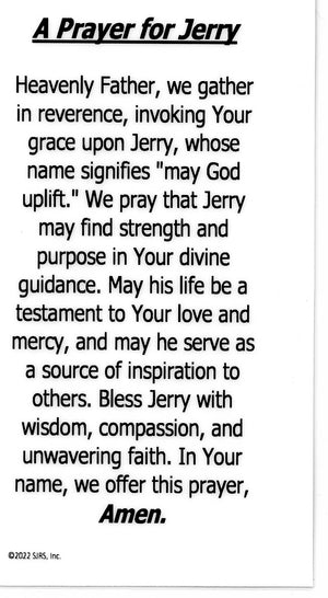 A Prayer for Jerry U - LAMINATED HOLY CARDS- QUANTITY 25 PRAYER CARDS