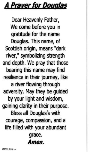 A Prayer for Douglas U - LAMINATED HOLY CARDS- QUANTITY 25 PRAYER CARDS