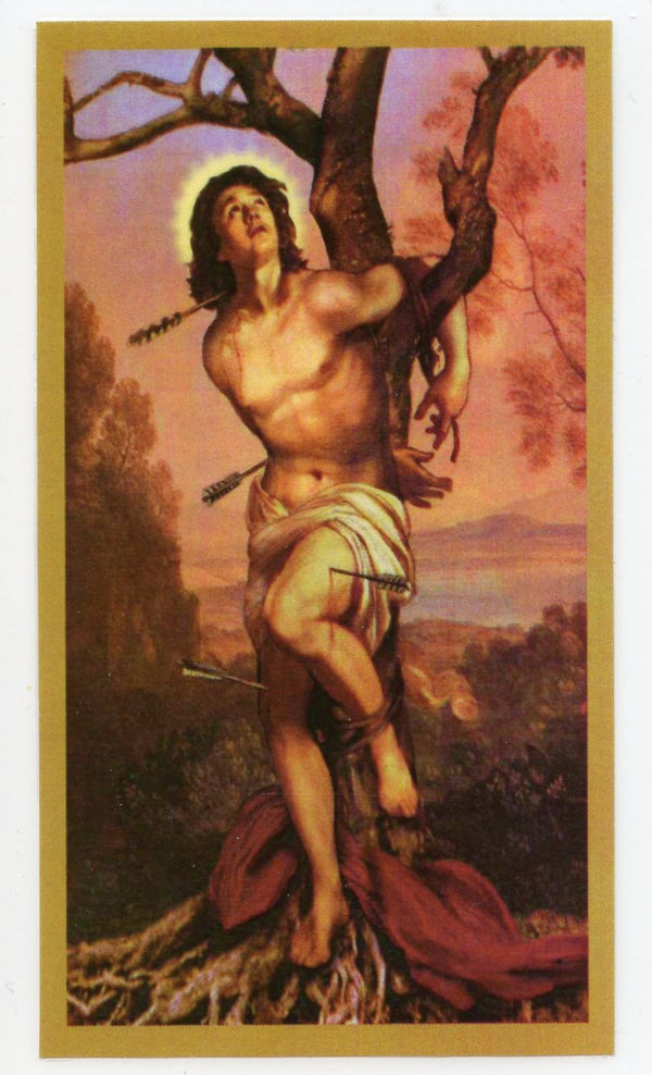 Prayer to St. Sebastian for Athletes U - LAMINATED HOLY CARDS- QUANTITY 25 PRAYER CARDS