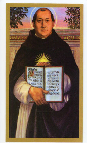 Prayer to Saint Thomas Aquinas for Students U - LAMINATED HOLY CARDS- QUANTITY 25 PRAYER CARDS