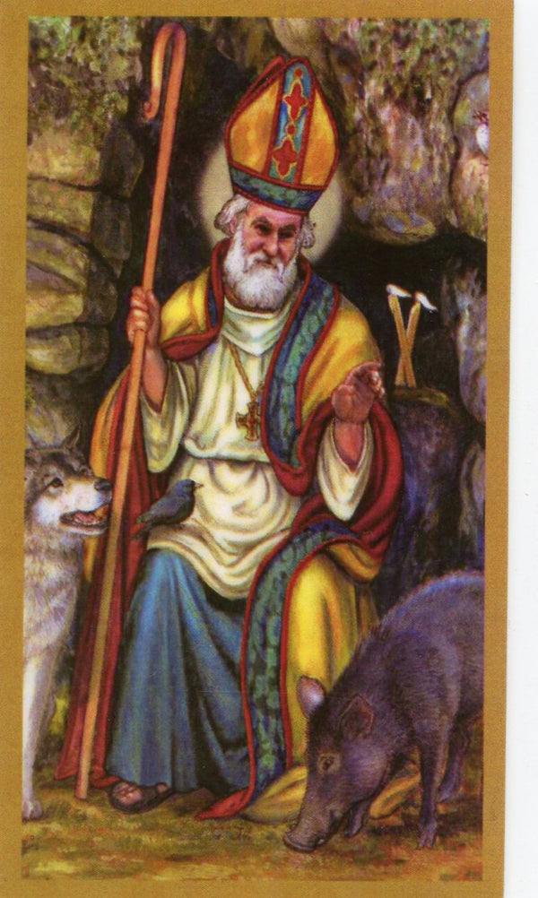 Prayer to Saint Blaise for Veterinarians U - LAMINATED HOLY CARDS- QUANTITY 25 PRAYER CARDS