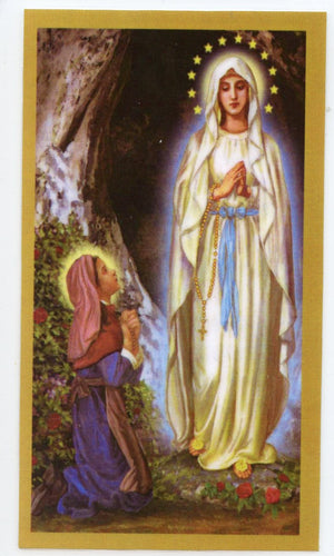 Prayer to Saint Bernadette U - LAMINATED HOLY CARDS- QUANTITY 25 PRAYER CARDS