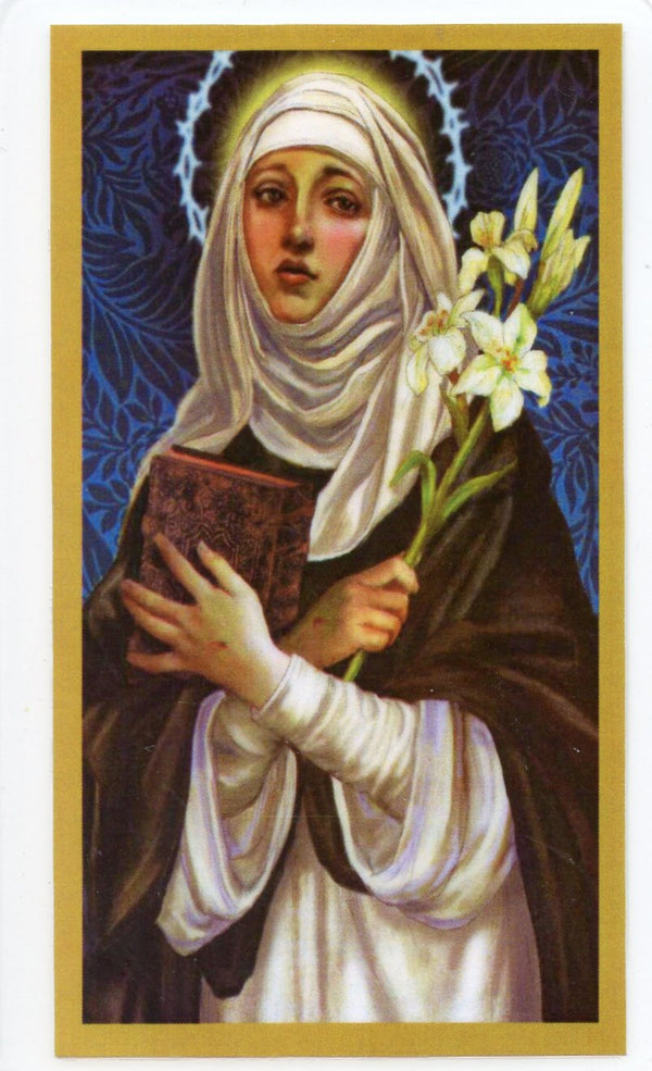 Prayer to Saint Catherine of Siena for Nurses U - LAMINATED HOLY CARDS- QUANTITY 25 PRAYER CARDS