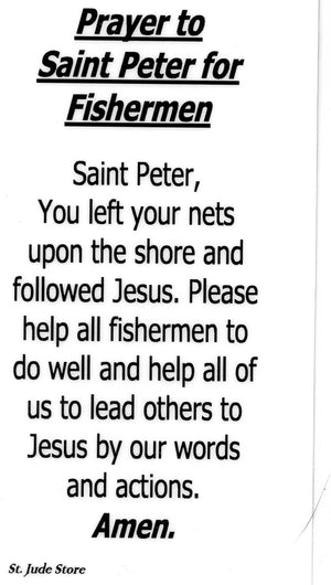 Prayer to Saint Peter for Fishermen U - LAMINATED HOLY CARDS- QUANTITY 25 PRAYER CARDS