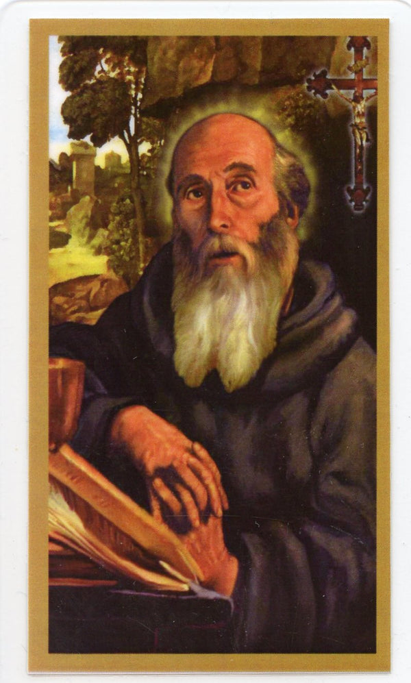 Prayer to St. Benedict for Monks and Explorers U - LAMINATED HOLY CARDS- QUANTITY 25 PRAYER CARDS