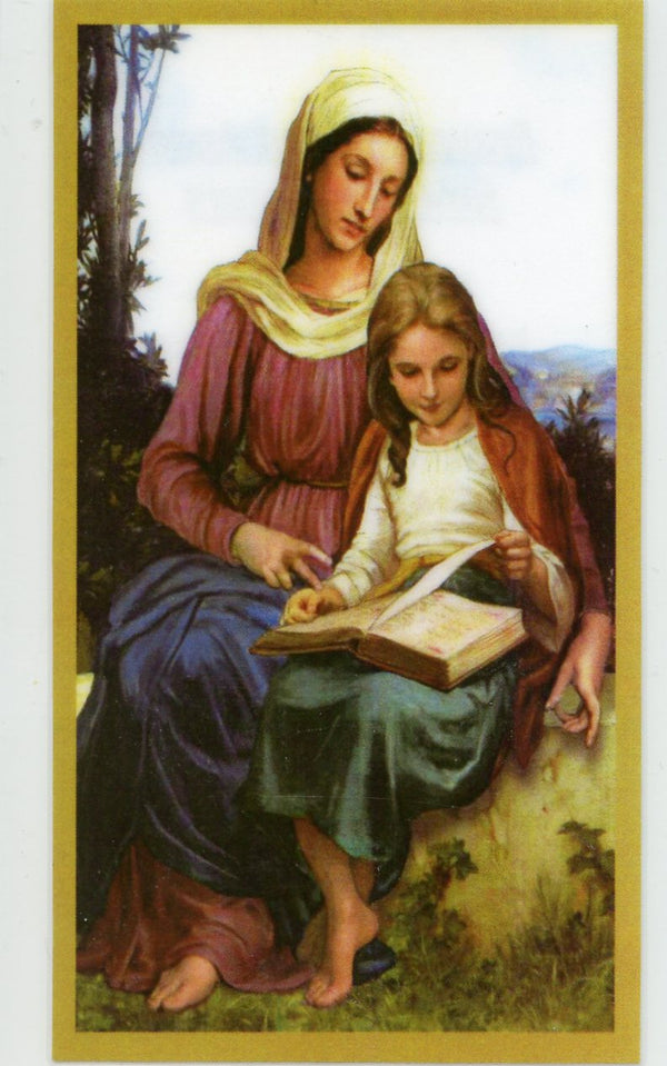 Prayer to Saint Anne for Homemakers U - LAMINATED HOLY CARDS- QUANTITY 25 PRAYER CARDS