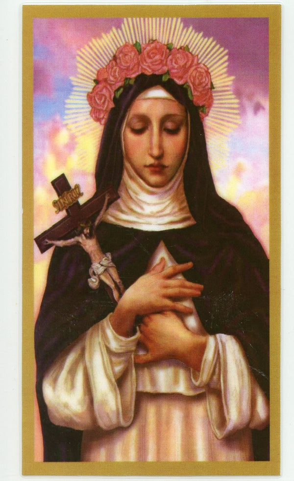 Prayer to Saint Rose of Lima U - LAMINATED HOLY CARDS- QUANTITY 25 PRAYER CARDS