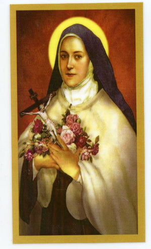 Prayer to Saint Therese for the Missions U - LAMINATED HOLY CARDS- QUANTITY 25 PRAYER CARDS